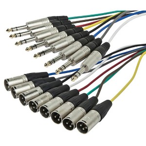 Monoprice 8-Channel 1/4 Inch TRS Male to XLR Male Snake 26AWG Cable C/d - 20 Feet With 8 Balanced Mono / Unbalanced Stereo Lines - 1 of 4