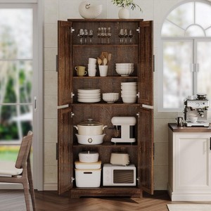Acekool Tall Pantry Cabinet with Adjustable Shelves, 4-Door Storage Cabinet for Kitchen, Dining & Bathroom - 1 of 4