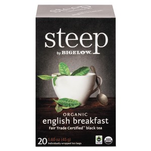 Bigelow steep Tea English Breakfast 1.6 oz Tea Bag 20/Box - 1 of 1