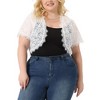 Agnes Orinda Women's Plus Size Sheer Lace Open Front Lightweight Elegant Shrugs - 2 of 4