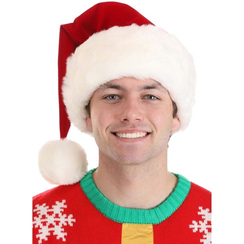 Halloweencostumes One Size Deluxe Plush Santa Claus Hat Accessory Santa Claus Accessories White red Target