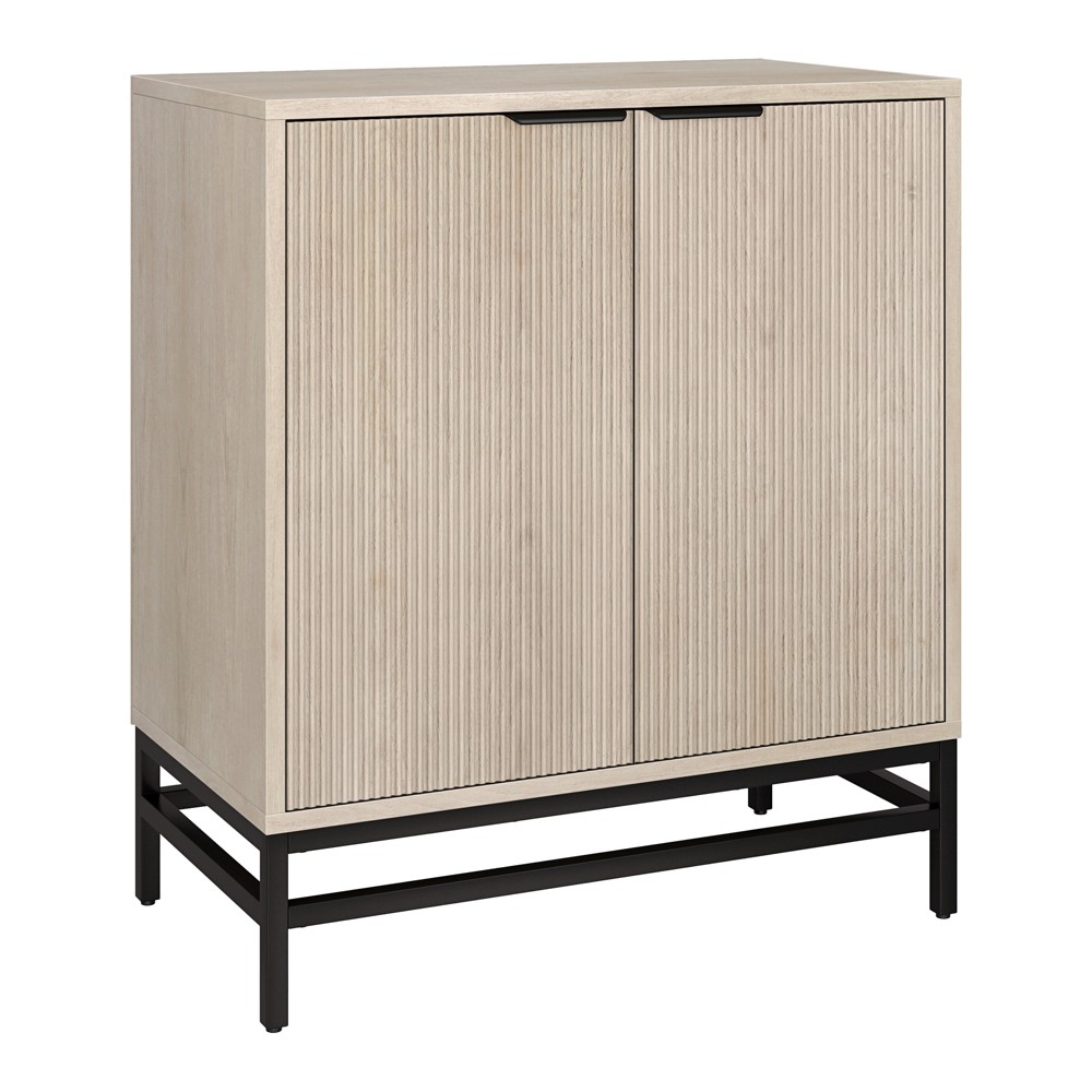 Photos - Wardrobe Hudson and Canal Brayford 28" Wide Rectangular Fluted Accent Cabinet in Alder White