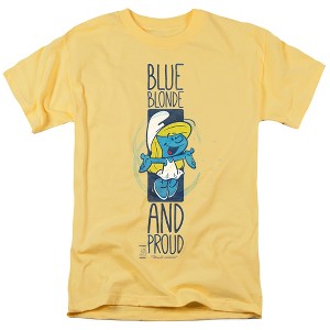Smurfs Smurfette Blue, Blonde, And Proud Adult T-Shirt Banana - 1 of 4