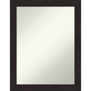 22" x 28" Non-Beveled Furniture Narrow Bathroom Wall Mirror Espresso Brown - Amanti Art: Modern Rectangular Vanity, Includes Mounting Hardware - 1 of 4