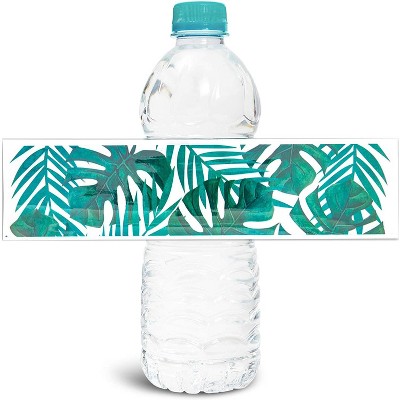 Sparkle and Bash 100-Sheet Tropical Palm Leaves Water Bottle Labels, Waterproof Tear Resistant Label, 8.5" x 2" each