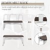 Erommy 42in Dining Bench, Entryway Bench with Back, Farmhouse Metal Dining Bench, Industrial Mid-Century 3 Person Rustic Spindle Bench - 3 of 4
