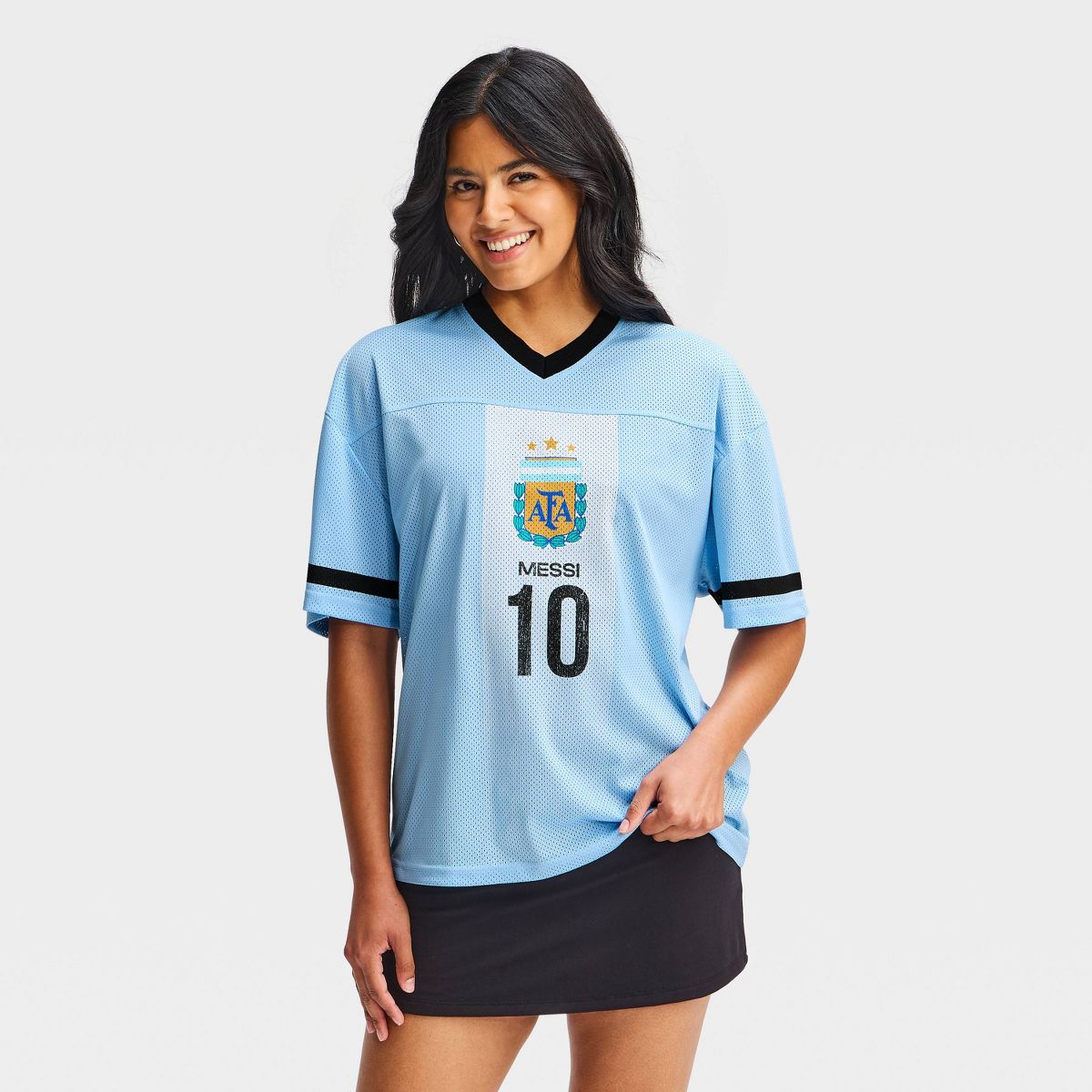 Latino Heritage Month Adult Messi Jersey - Light Blue - thumbnail 2