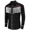 WhizMax Men's Western Cowboy Fringe Shirt Long Sleeve Rose Embroidered Slim Fit Button Down Shirt - 3 of 4