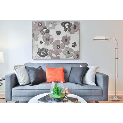Adjustable Pharmacy Floor Lamp in Brushed Steel 46" Height