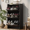 27.6"Shoe Storage Cabinet for Entryway with 3 Flip Drawers, Modern Shoe Organizer Cabinet,White - 3 of 4