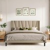 Allewie Platform Bed Frame with Geometric Wingback Headboard, Modern Upholstered Bed with Wooden Slats Support, No Box Spring Needed, Easy Assembly - 2 of 4