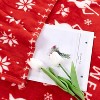 Lomsoe Red Christmas Throw Blanket, Christmas Tree Snowflake Deer Printed Flannel Blanket, Soft, Plush, Warm Winter Cabin Bed Throw - 3 of 4