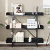 vidaXL Bookcase - 3-Tier Ample Storage Bookshelf with Adjustable Feet; Industrial Style Engineered Wood Book Stand - 3 of 4