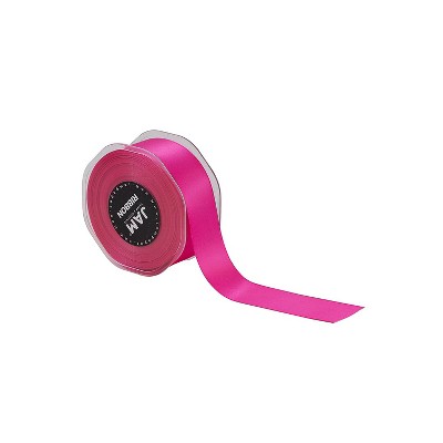 JAM Paper Double Faced Satin Ribbon 1 1/2 Inch Wide x 25 Yards Shocking Pink 808SASHPI25