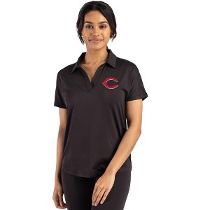 Cincinnati Reds Cutter & Buck Coastline Epic Comfort Recycled Womens Dolman Polo - Black - 3X Large - 1 of 1