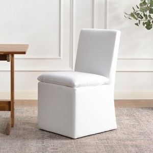 KINWELL 20" W Upholstered Dining Chair, Performance Fabric, No Assembly - 1 of 4