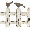 14"x48" Wood 8 Hanger Wall Hook Cream - Olivia & May: Farmhouse Style, Metal Bird Accents, Indoor Use, Keyhole Hanging - image 3 of 4