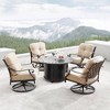 Oakland Living 5pc Deep Seating Aluminum Outdoor Patio Fire Pit Dining Set with 44" Round Fire Table & Swivel Rocking Chairs Copper - 2 of 4