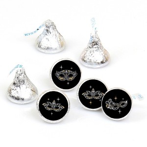 Big Dot of Happiness Masquerade - Carnival Mask Party Round Candy Sticker Favors - Labels Fits Chocolate Candy (1 sheet of 108) - 1 of 4