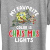 Women's - SpongeBob SquarePants - My Favorite Color Is Christmas Lights Short Sleeve Graphic T-Shirt - 2 of 4