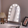 VANITII 14''x18'' Arched Vanity Makeup Mirror with Lights Metal Tabletop White - 2 of 4