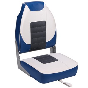 2 Pack Boat Seats, -With Thick Sponge Padding, Stainless Steel Screws & Fold-Down Design for Speedboat, Canoe, Sightseeing Boats，Black - 1 of 4
