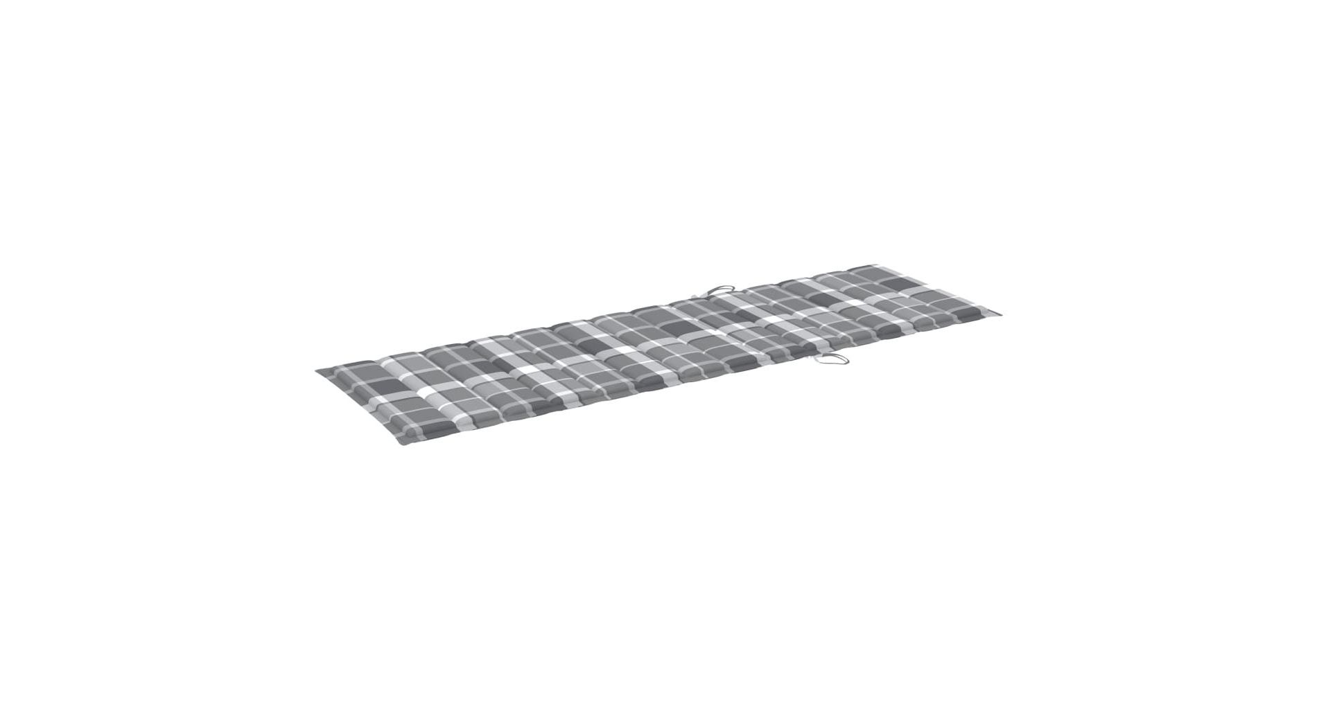 vidaXL Patio Lounge Chair Outdoor Sunbed Folding Sunlounger Solid Acacia Wood - Gray Check Pattern