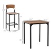 NicBex 3 Piece Bar Table Set for 2 Industrial Square Counter Height Dining Table Set with 2 Steel Legs Bar Stools - 3 of 4