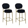 Homy Casa 29" Upholstered Velvet Bar Stools Set of 2 - 2 of 4