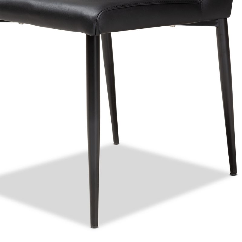Set of 4 Chandelle Modern and Contemporary Faux Leather Upholstered Dining Chairs - Baxton Studio, 3 of 7