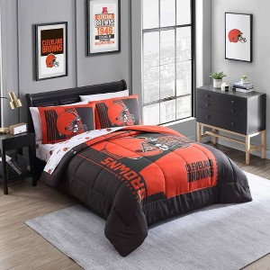 NFL Cleveland Browns Status Bed In A Bag Sheet Set - Queen - 1 of 1