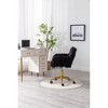 SKRAN Faux Fur Home Office Chair, Vanity Chair, Furry Makeup Chairs with Rolling Wheels Armrest for Living Room Bedroom Office and Vanity - 4 of 4