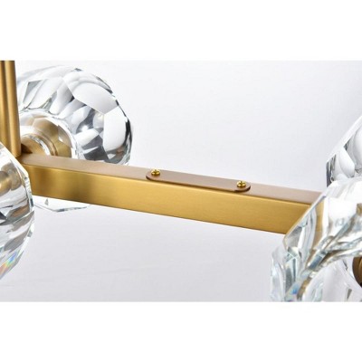 Eren Satin Gold 8-Light Crystal Pendant Light