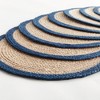 Plum & Post Jute Coil Round Placemats, Set of 8 - Natural/Navy Blue - 3 of 4
