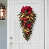 Puleo 28" Pre-Lit Red Ribbon Swag Battery Operated with LED Lights - 4 of 4