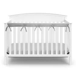 TL Care Heavenly Soft Narrow Reversible Crib Cover for Long Rail Gray/White
