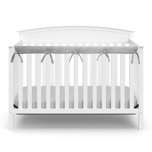 TL Care Supreme 1 Pack Heavenly Soft Narrow Reversible Crib Rail Cover for Long Rail 3D Cloud and Gray for Rails Measuring up to 4 Folded 