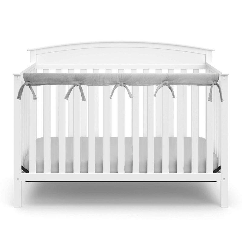TL Care Heavenly Soft Narrow Reversible Crib Cover for Long Rail Gray/White, 1 of 4