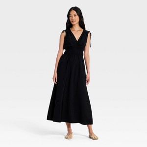 Vestido midi con lazo en V para mujer - A New Day™