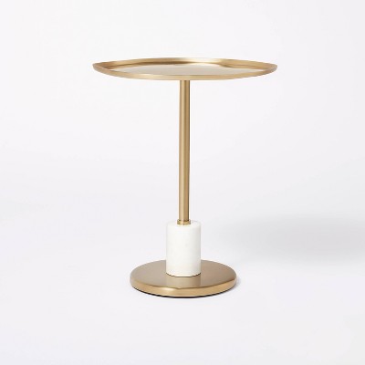 Fielding Pedestal Accent Table Aged Brass - Threshold™ designed with Studio McGee