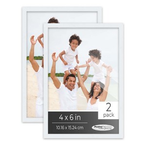 PosterPalooza | Pack of 2 Matte White Picture Frames | Solid Wood | UV-Resistant Acrylic | Easy Gallery Wall - 1 of 4