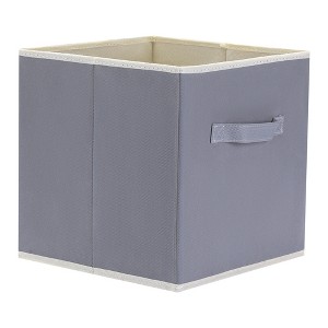 Unique Bargains Square Fabric Collapsible Storage Basket Bin with Handle 3 Pcs - 1 of 4