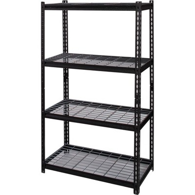 Versatile 36'' Black Steel Boltless Shelving Unit with Adjustable Height