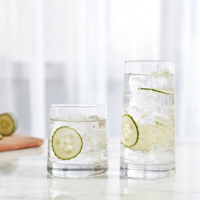 Libbey Cabos 16-Piece Clear Glass Tumbler and Rocks Set