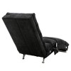 Gulches Linen Massage Chaise Lounge Ergonomic Tufted High Density Foam Side Storage Pocket Easy Assembly For Office Living Room Bedroom Black - 3 of 4
