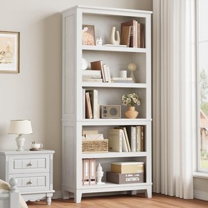 Garvee 5 Tier Bookcase with Adjustable Shelves, 71" Tall Bookshelf w/Wooden Legs, Rustic Vintage Etagere for Living Room, Apartment, Office - 1 of 1