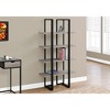 Bookshelf, Bookcase, Etagere, 4 Tier, 60"h, Office, Bedroom, Brown Laminate, Black Metal, Contemporary, Modern - 2 of 4