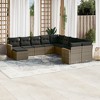 vidaXL Patio Sofa Set with Cushions Outdoor Conversation Furniture Poly Rattan - Gray Without Table - 2 of 4