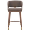 Barstool – 39.4" H, Faux Leather in Brown & Walnut Finish With Steel Legs– Modern by Zuo Modern - 4 of 4