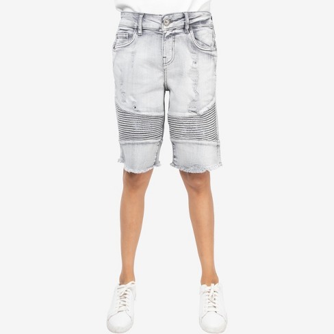 Boys Grey Stretch Skinny Denim Shorts